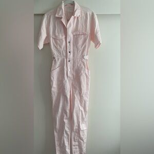 A.L.C. Petra short sleeve jumpsuit pink cargo size 4